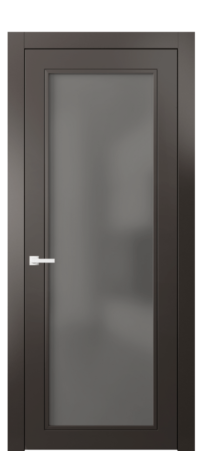 Межкомнатная дверь Neo Classic 8000 Матовый антрацит Сатинированное серое стекло, триплекс Цена 78430 ₽ | Volhovec