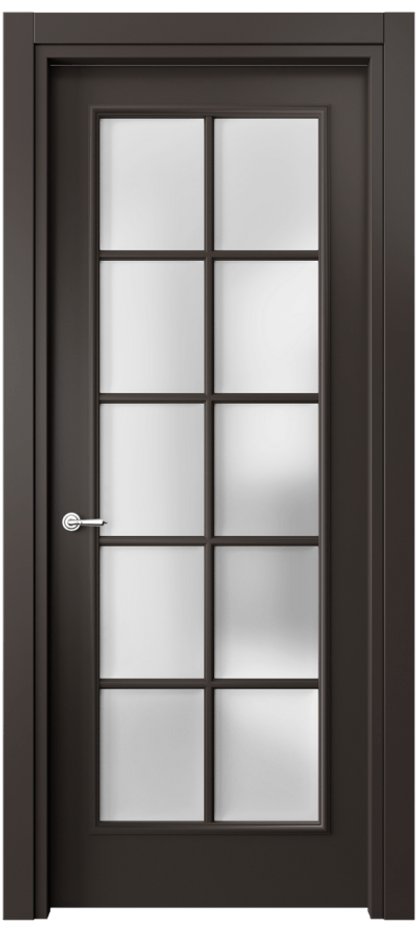 Межкомнатная дверь Париж 8102 Матовый антрацит Сатинированное стекло Цена 61724 ₽| Volhovec