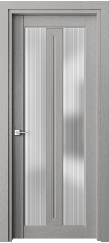 Межкомнатная дверь Ego 6122 Дуб нейтральный серый Сатинированное стекло "Дождь" Цена 122599 ₽ | Volhovec