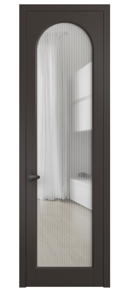 Межкомнатная дверь Palazzo 6804 Матовый антрацит Рифлёное стекло "Moru", триплекс Цена 105029 ₽ | Volhovec