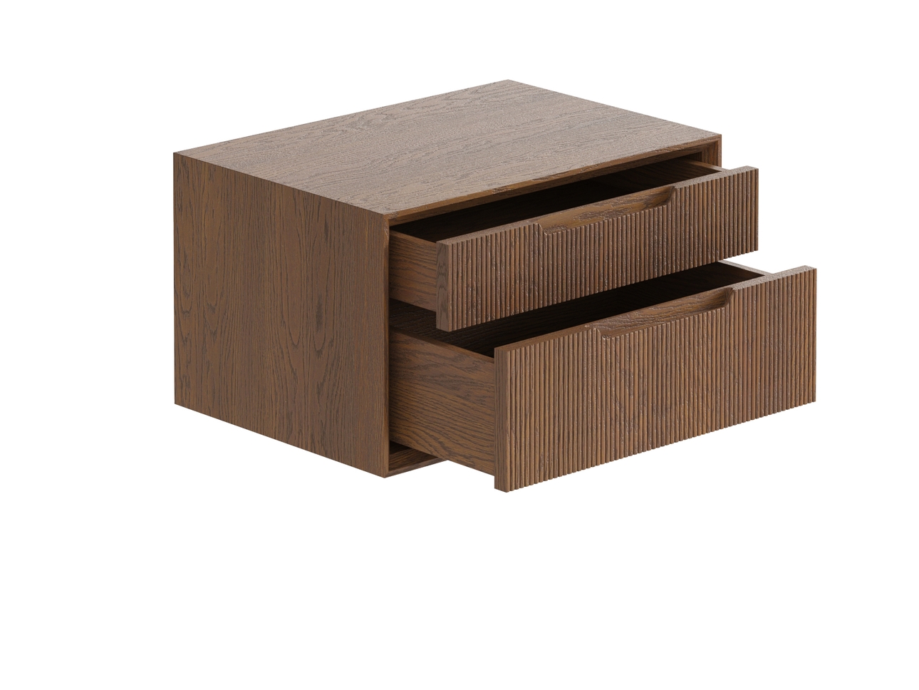 Тумба подвесная прикроватная Velvet 2 ящика дуб каштановый матовый