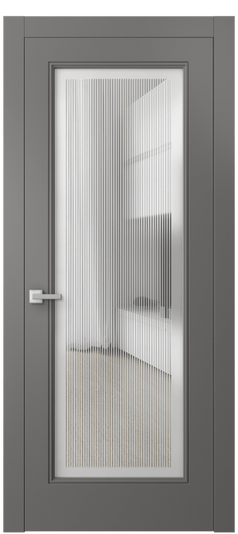 Дверь межкомнатная 8300 МКЛС. Цвет Матовый классический серый. Материал Гладкая эмаль. Коллекция Линия. Картинка.