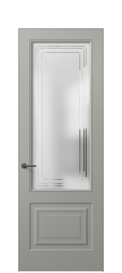Дверь межкомнатная 8452 МНСР Сатин с гравировкой Mascot. Цвет Матовый нейтральный серый. Материал Гладкая эмаль. Коллекция Маскот. Картинка.