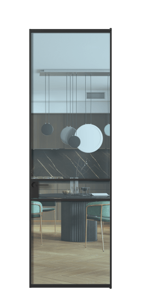 Дверь межкомнатная АЛПЛ040.02 ПРОЗ ГОЛ ЧЕР. Цвет Алюминий Черный. Материал Алюминий. Коллекция Formato. Картинка.